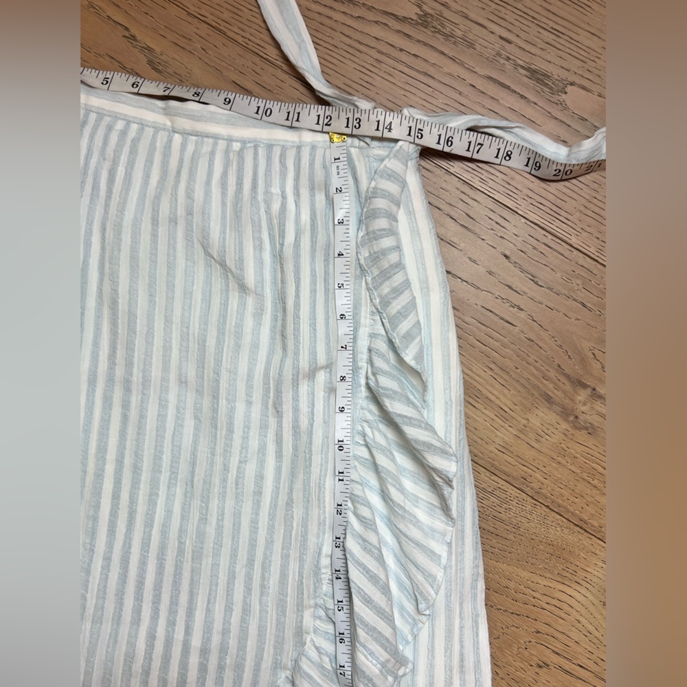 NWT: Anthropologie Maeve Gloria Stripe Wrap Skirt in Blue and White Size 10 - Picture 7 of 8